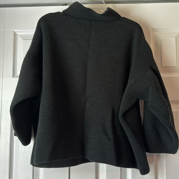 Vintage Margaret O'Leary Wool Blend Boxy Knit Oversized Cardigan in Black - Picture 10 of 13